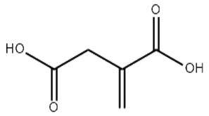 Chemical structure of itaconic acid