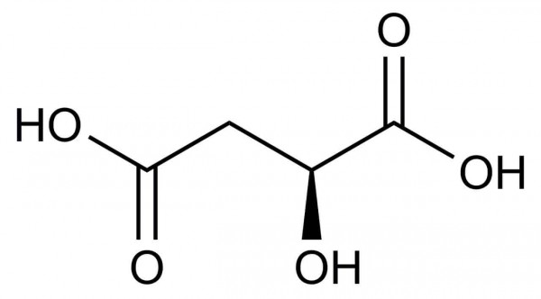 Chemical structure of L-malic acid