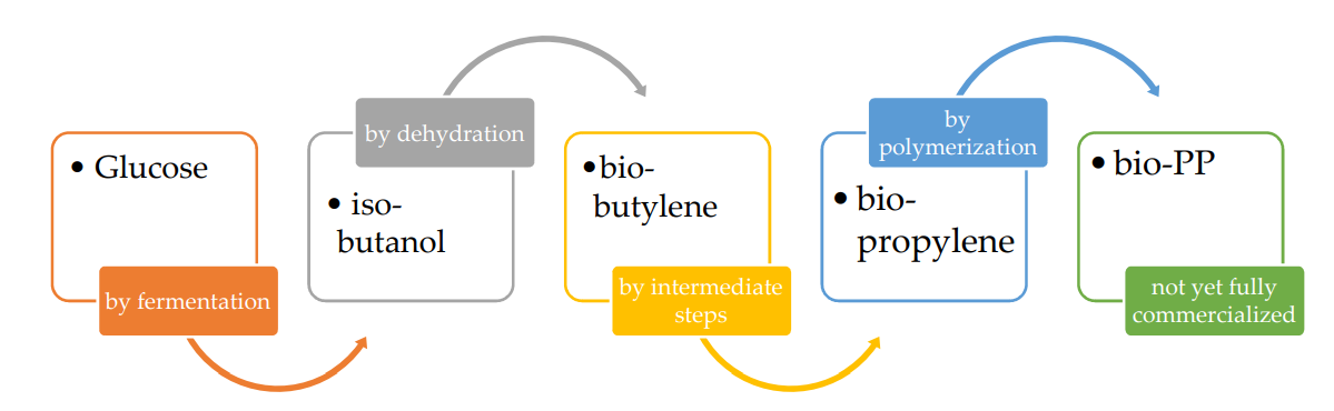 Fig. 1 General scheme for bio-based polypropylene (Bio-PP)
